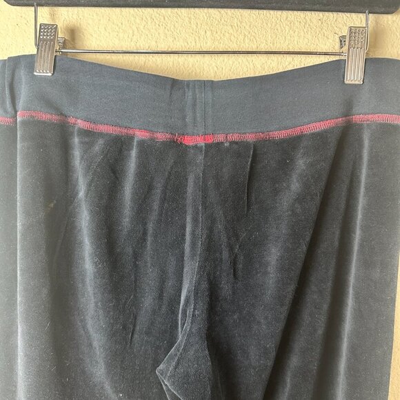 DKNY Velour Wide Leg Lounge Pants Sweatpants size Medium Black - Picture 7 of 10